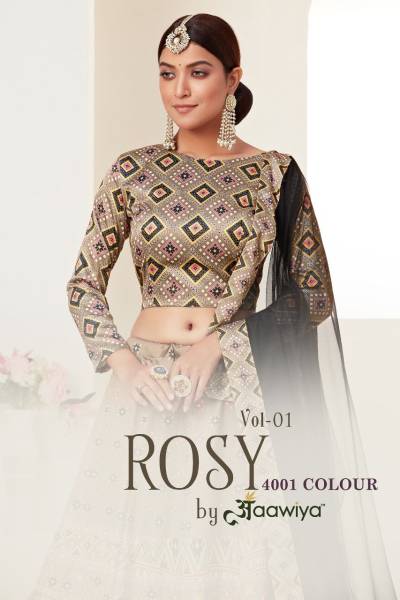 Rosy 4001 Colours By Aawiya Designer Partywear Lehenga Choli Collection